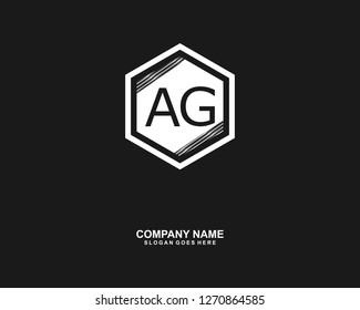 A G Initial logo template vector