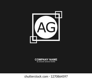 A G Initial logo template vector