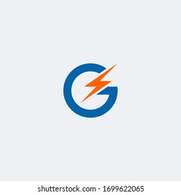 G initial logo with thunder bolt incorporated.
