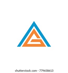 A G Initial logo vector design