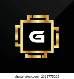 G Initial luxury gold Letter Type Logo Sign Symbol Icon Simple Elegance