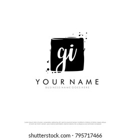 G I initial square logo template vector