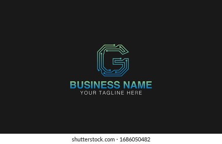  g initial Unique Minimal Style based logo monogram typography