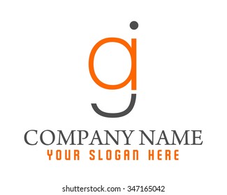 g i a j alphabet combination logo icon vector