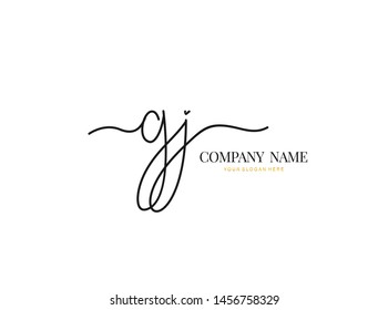 G J GJ Initial handwriting logo design with circle. Beautiful design handwritten logo for fashion, team, wedding, luxury logo.