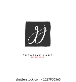 G J GJ Initial logo template vector
