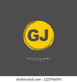 G J GJ Initial logo template vector