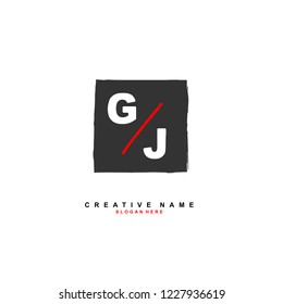 G J GJ Initial logo template vector