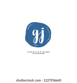 G J GJ Initial logo template vector