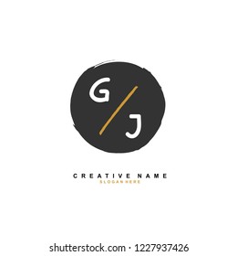 G J GJ Initial logo template vector