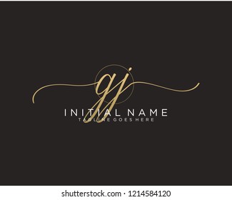 G J Initial handwriting logo vector