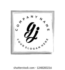 G J Initial handwriting logo vector