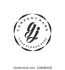 G J Initial handwriting logo vector