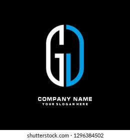 G J initial letter, modern logo design template vector