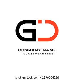 G J initial letter, modern logo design template vector