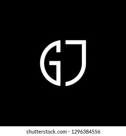 G J initial letter, modern logo design template vector