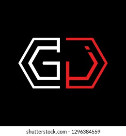G J initial letter, modern logo design template vector