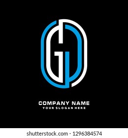 G J initial letter, modern logo design template vector