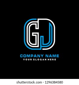G J initial letter, modern logo design template vector