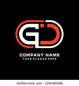 G J initial letter, modern logo design template vector