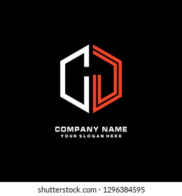 G J initial letter, modern logo design template vector