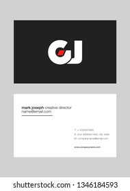 G J letters Joint logo icon with business card vector template.