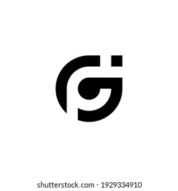 g j p gj gp pg pj initial logo design vector template