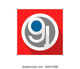 g and j rectangle typography typeset alphabet font image vector icon