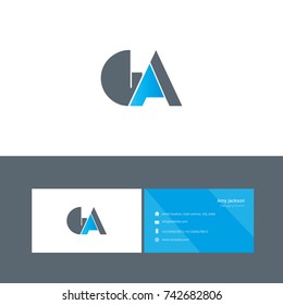 G A joint bold letter logo with business card template