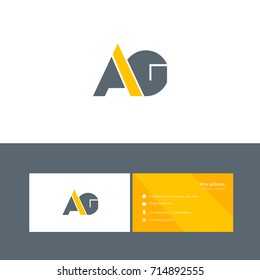 A G joint logo bold letter design with business card template