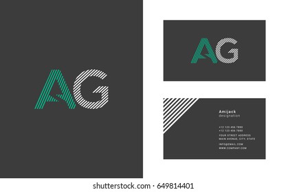 A G joint logo vector with business card template