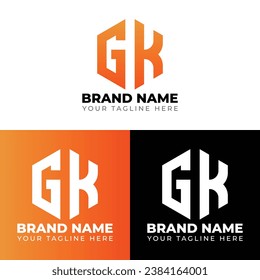 Logotipo de polígono de letras dobles G K, diseño del logotipo de dos letras G K, plantilla de diseño del logotipo del vector creativo minimalista