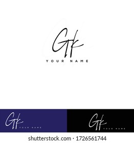  G K GK Initial letter handwriting and signature logo.	