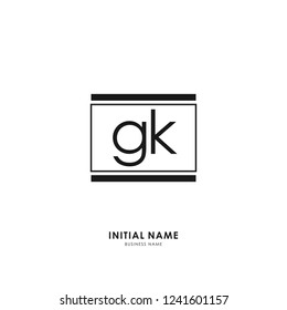 G K GK Initial logo letter with minimalist concept. Vector with scandinavian style logo.