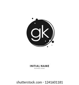 G K GK Initial logo letter with minimalist concept. Vector with scandinavian style logo.