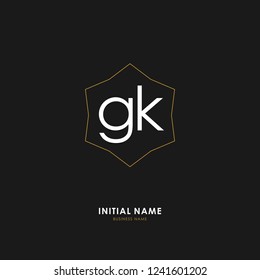 G K GK Initial logo letter with minimalist concept. Vector with scandinavian style logo.
