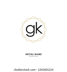 G K GK Initial logo letter with minimalist concept. Vector with scandinavian style logo.