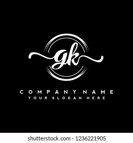 G K Initial handwriting logo vector