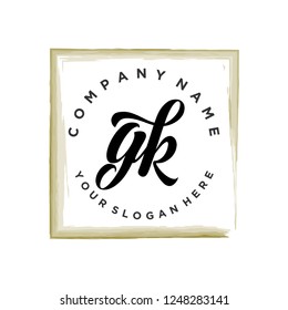 G K Initial handwriting logo vector