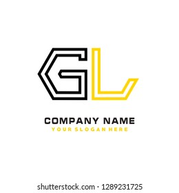 G K initial letter, modern logo design template vector 