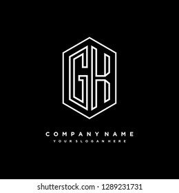 G K initial letter, modern logo design template vector 