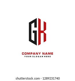 G K initial letter, modern logo design template vector 