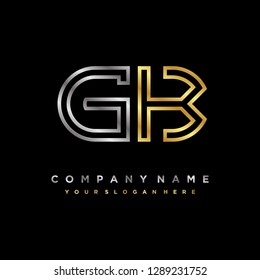 G K initial letter, modern logo design template vector 