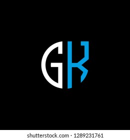 G K initial letter, modern logo design template vector 