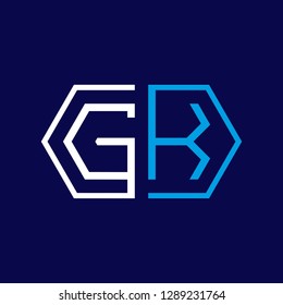 G K initial letter, modern logo design template vector 