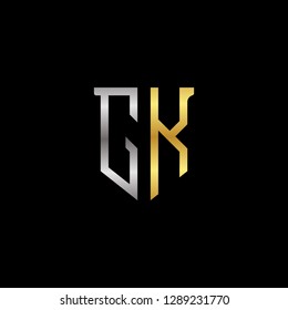 G K initial letter, modern logo design template vector 