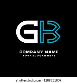 G K initial letter, modern logo design template vector 