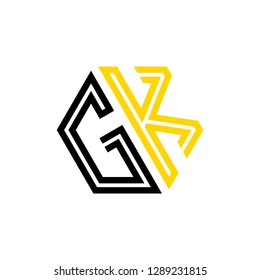 G K initial letter, modern logo design template vector 