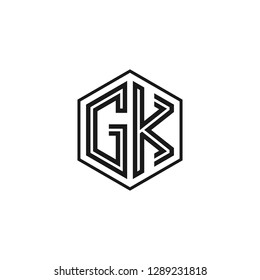 G K initial letter, modern logo design template vector 