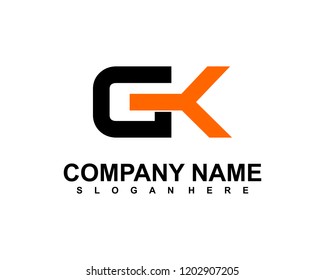 G K Initial logo template vector
